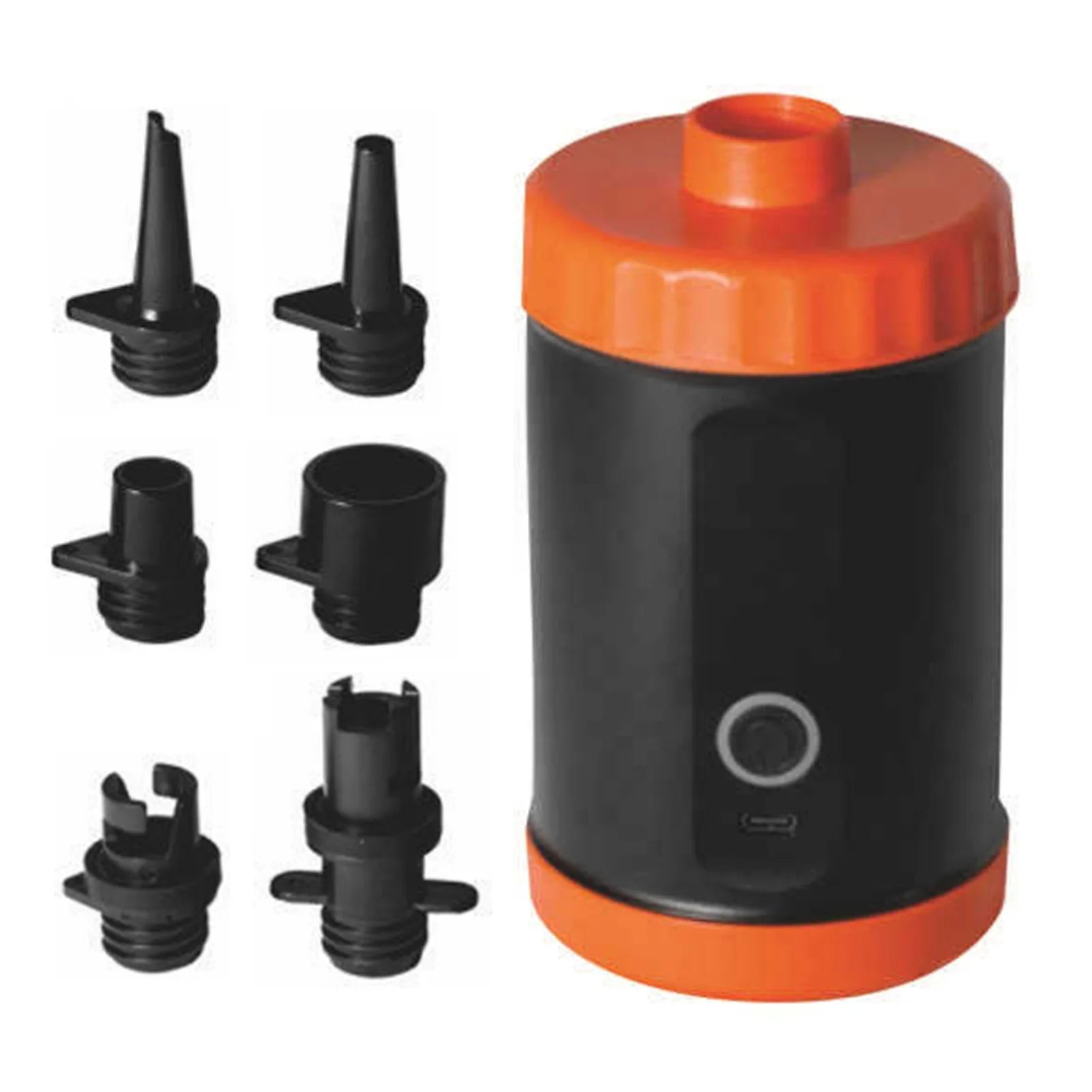 Electric Air Pump High-Pressure &ndash; Rechargeable 5 Nozzles Orange
