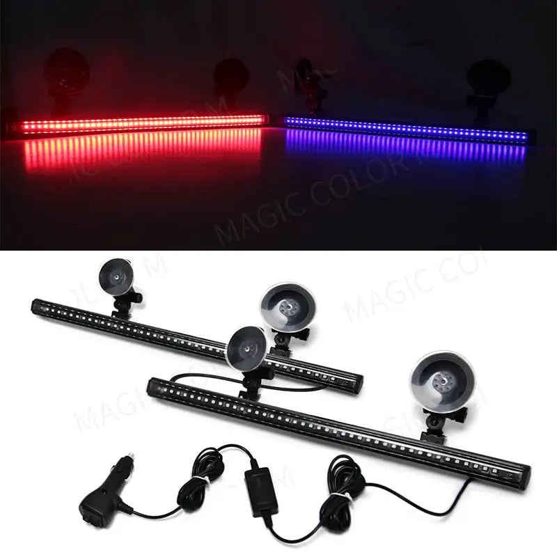 96 LED Car Strobe Light Emergency Flash Warning Lamp 2-in-1 3030 SMD Windshield Bar Auto Traffic Advisor Car Accessories 12V-24V by InterCyprus Trading Ltd