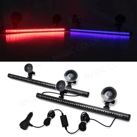 96 LED Car Strobe Light Emergency Flash Warning Lamp 2-in-1 3030 SMD Windshield Bar Auto Traffic Advisor Car Accessories 12V-24V by InterCyprus Trading Ltd
