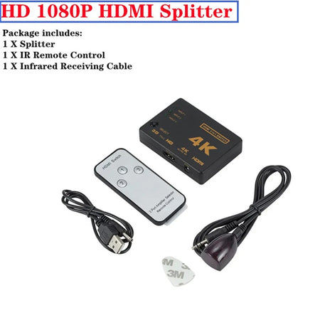 GRWIBEOU 4K 3x1 HDMI Switcher Adapter for Gaming and Multimedia Product B / <=0.5m / CHINA