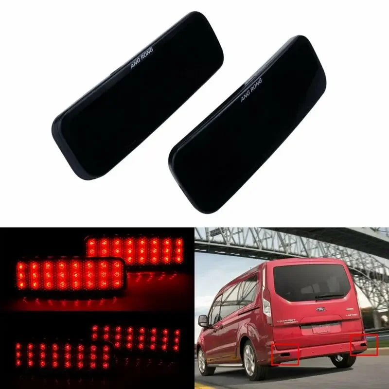 Luci per paraurti posteriori per Ford Transit Connect Tourneo 2013-In poi Coppia LED rossa con lente fumé