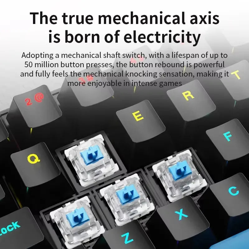 K68 Wired Mechanical Keyboard - Ten Colorful Lighting Modes