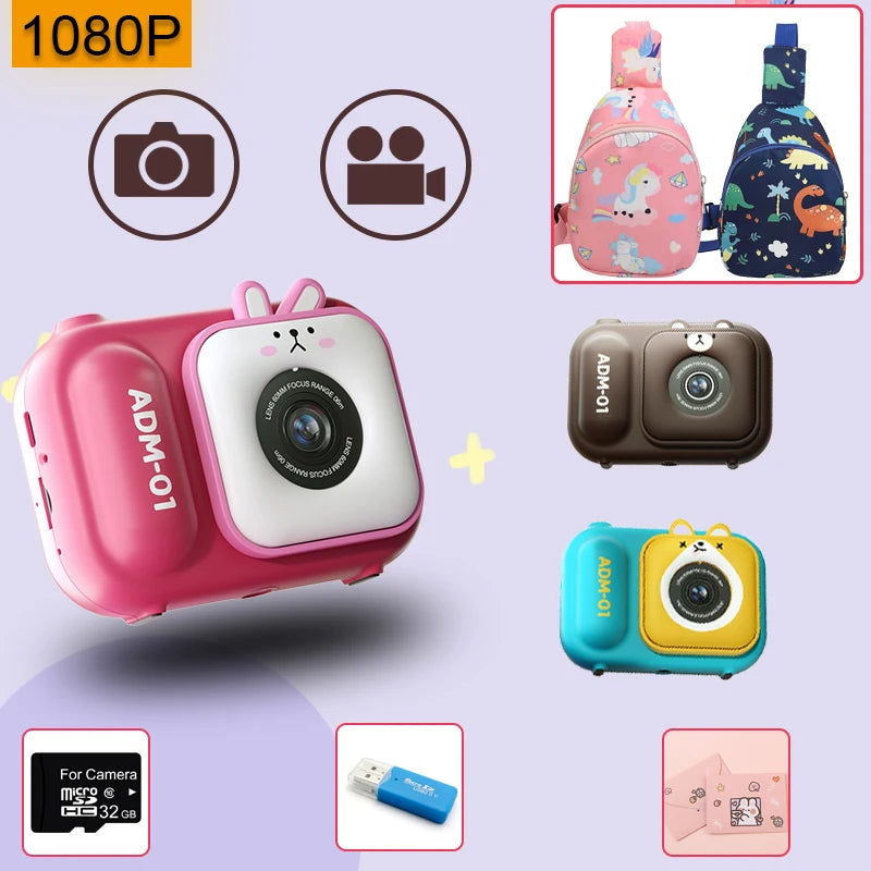 Children Video Camera For Kids - Dual Front And Rear Lenses