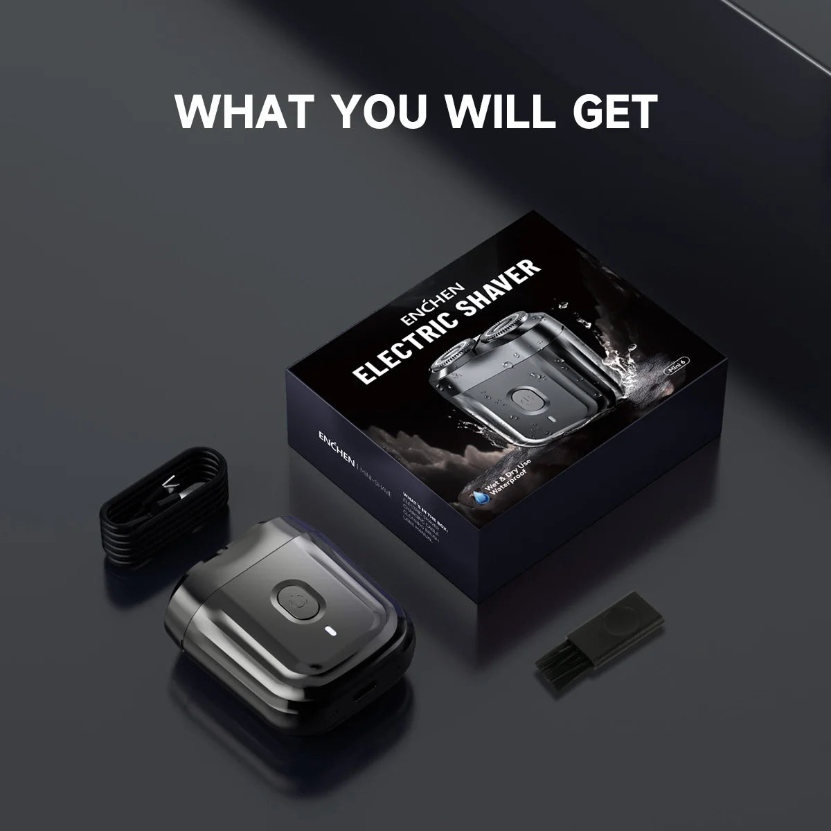 Enchen Mini 6 Electric Shaver - Waterproof 2D Rotary Razor for Men Mini 6