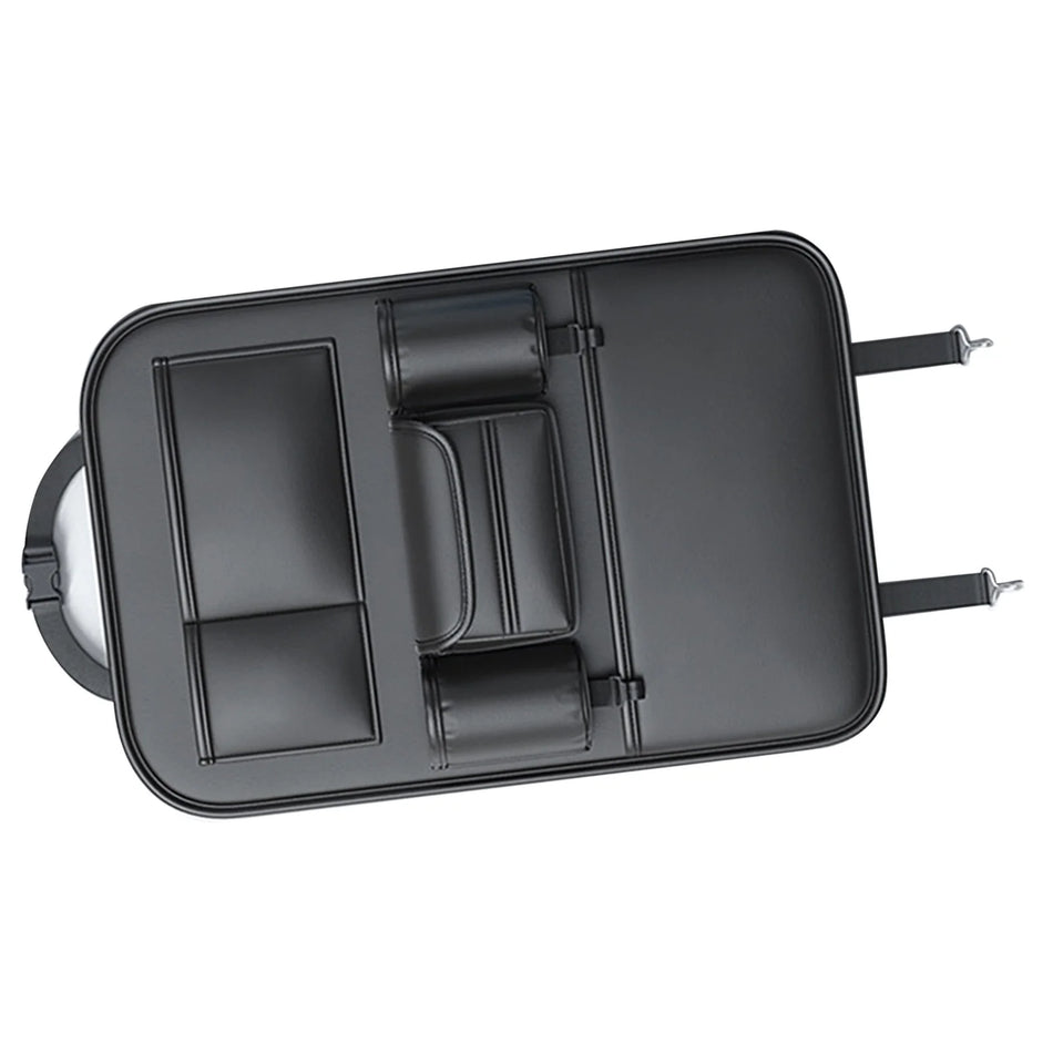 Car Back Seat Organizer with PU Leather, Space-Saving Storage, Kick Mat