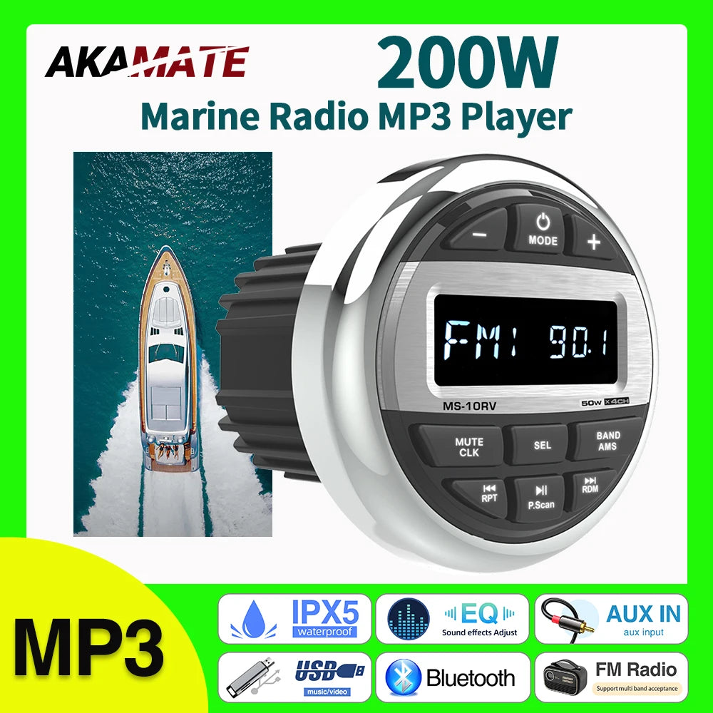 AKAMATE MS-10RV RV Media Player &ndash; Bluetooth FM AM Receiver Default Title
