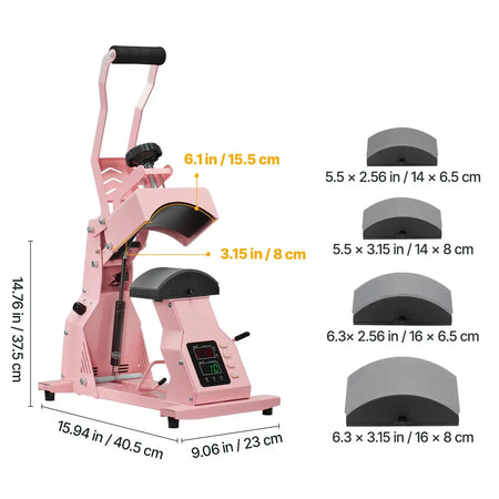 Hat Heat Press With Interchangeable Platens Pink 4in1 / Mexico