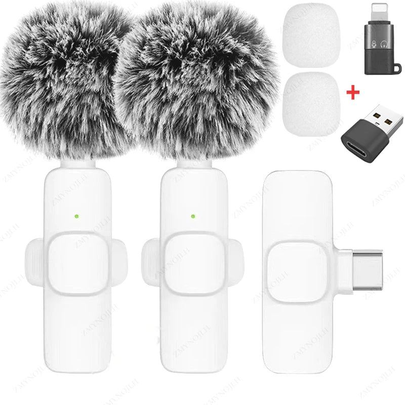 ZMYNOJLH Wireless Lavalier Microphone for iPhone, Android, and PC White 2in1-C-IOSUSB / CHINA