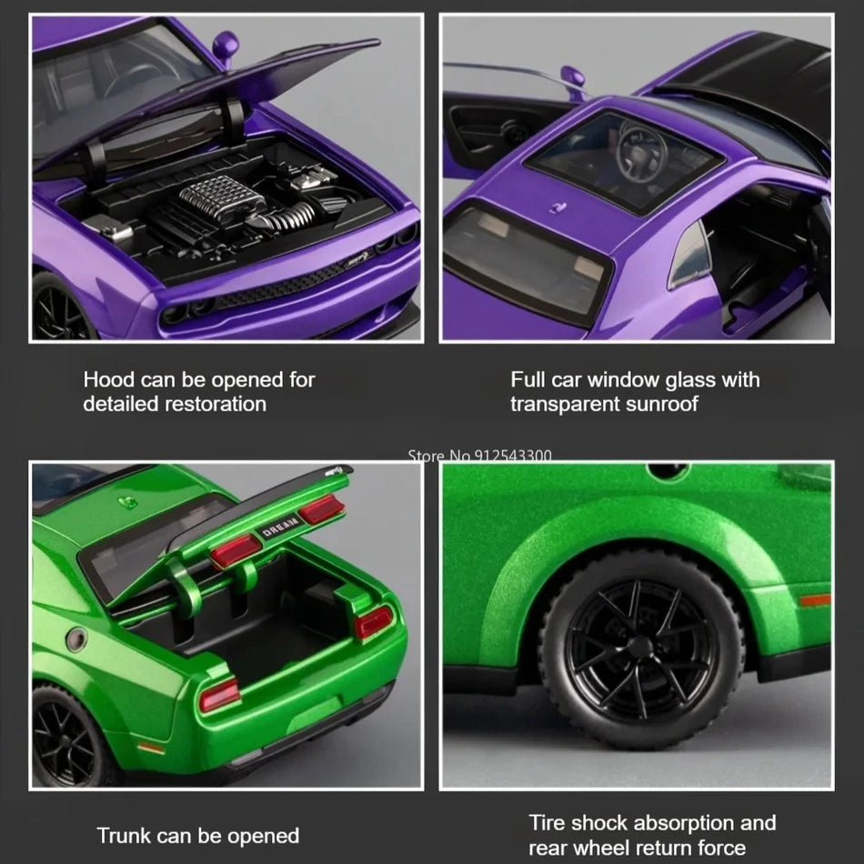 Diecast avtomobilski model v razmerju 1-32 z amortizacijo za Dodge Viper SRT Hellcat