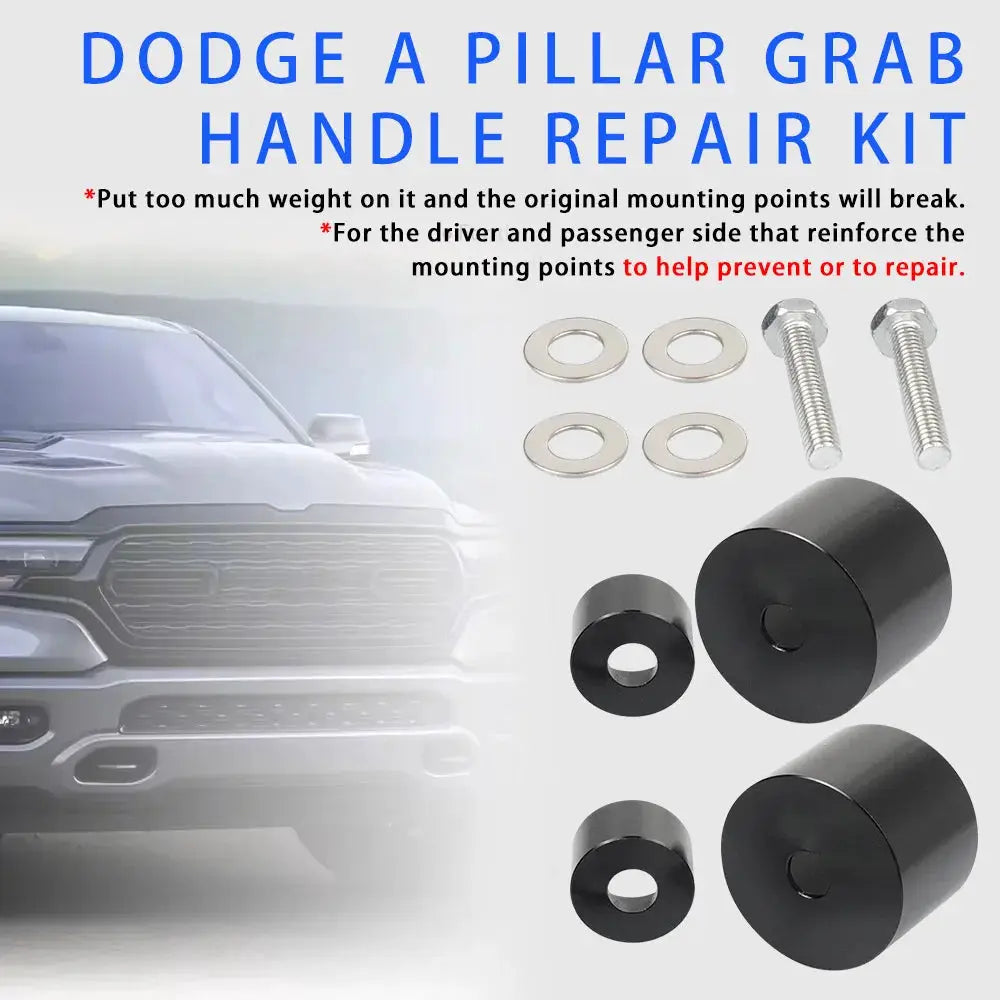 Aluminum Black A Pillar Grab Handle Repair Fit for 2002-2009 Dodge Ram 1500 2500 3500 DH-1138 by InterCyprus Trading Ltd