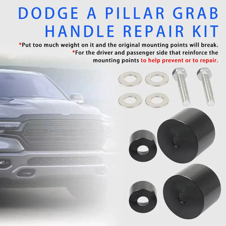 Aluminum Black A Pillar Grab Handle Repair Fit for 2002-2009 Dodge Ram 1500 2500 3500 DH-1138 by InterCyprus Trading Ltd