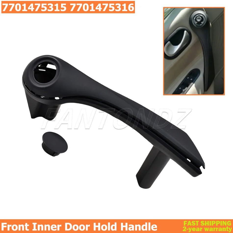 Front Inner Door Handle For Renault Megane Mk2 Black 2002-2009
