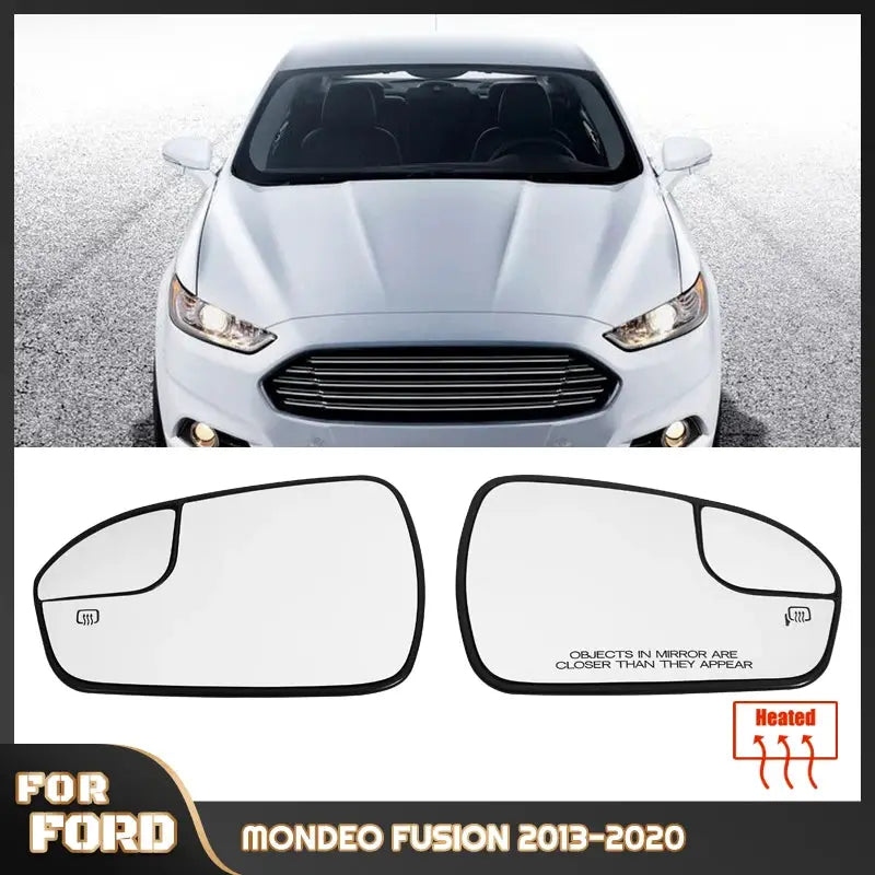 For Ford Fusion 2013-2020 USA version Side Mirror Glass Replacement Left Right Heated Convex Wing Door Lens by InterCyprus Trading Ltd