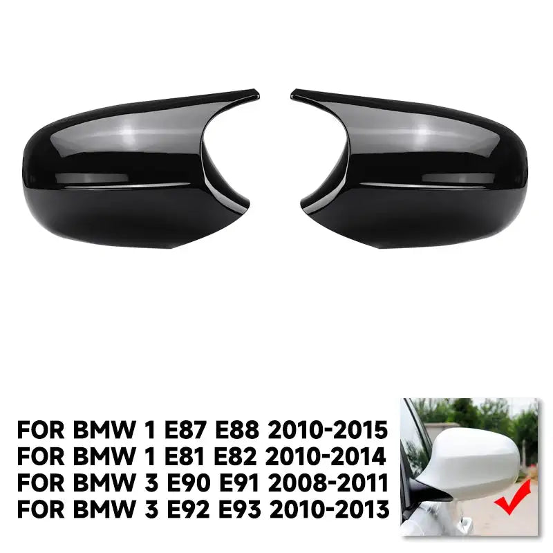 White Replacement Rearview Mirror Covers For BMW 1 Series Gloss Black