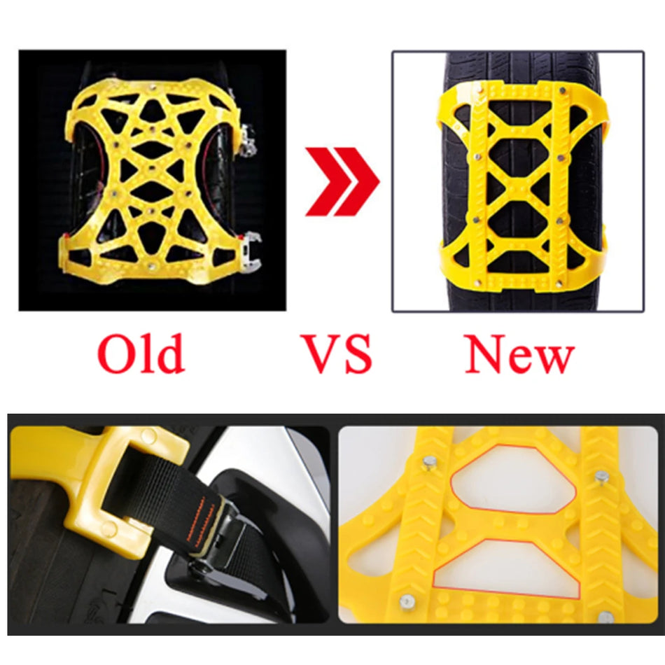 Комплект цепей для снега TPU из 6 штук для шин 165 мм до 265 мм, противоскользящая зимняя тяга