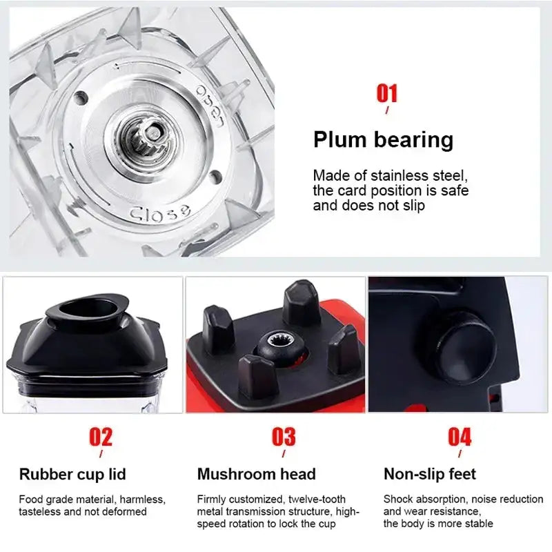 2000W Heavy Duty Commercial Blender Juicer Ice Smoothies