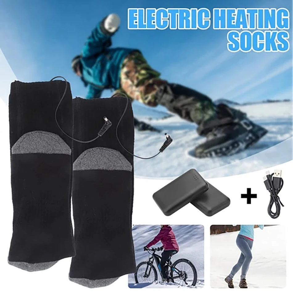 Chaussettes chauffantes 4000mAh réglages de chaleur pour hommes et femmes ski