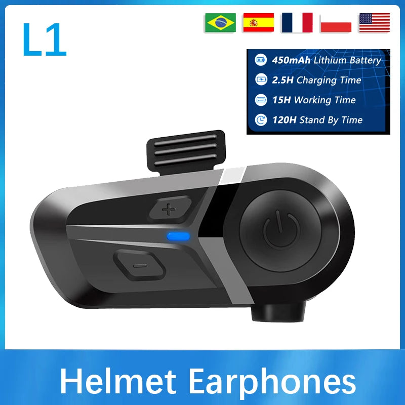 L1 Motorcycle Helmet Bluetooth Headset - CVC Noise Control