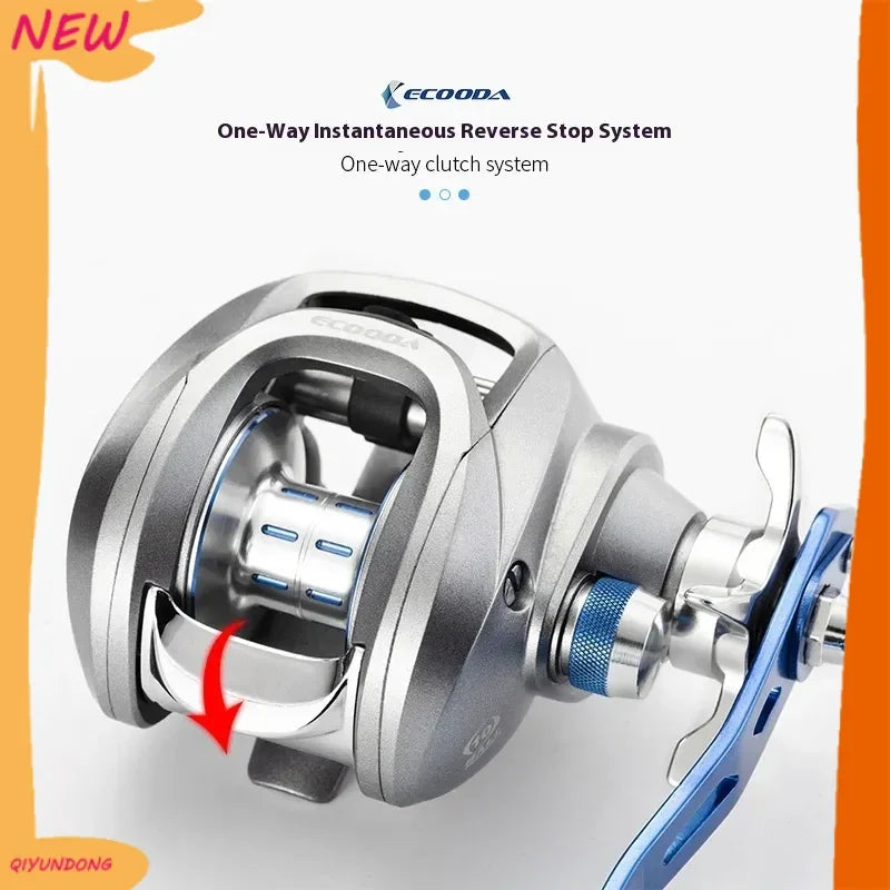 ECOODA FENIX100 Water Droplet Baitcast Fishing Reel - Lightweight 240g &amp; 9+1 Bearings for Ocean Boat Fishing