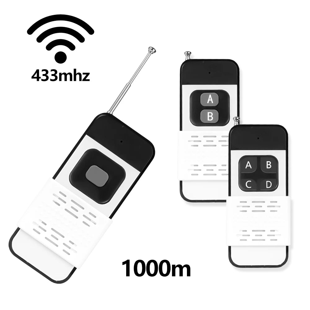 433MHz Wireless Remote Control with 1-4 Keys for Gates and Garage Doors
