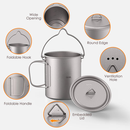 Ultralight 750ml Titanium Pot &ndash; Ultra Lightweight Cookware