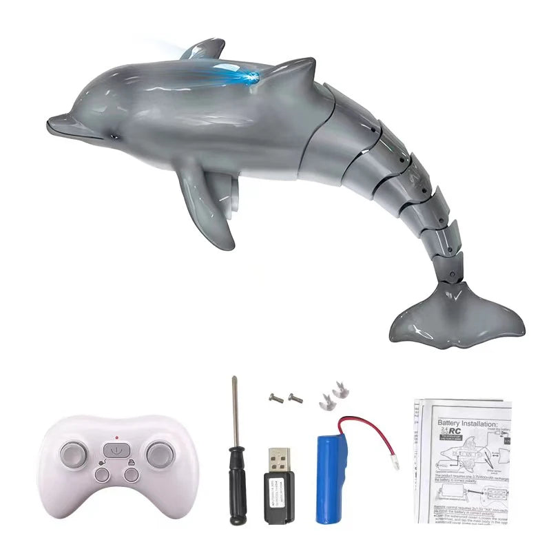 RC Shark Toy &ndash; 2.4G Remote Control Waterproof Bath Fun grey dolphin