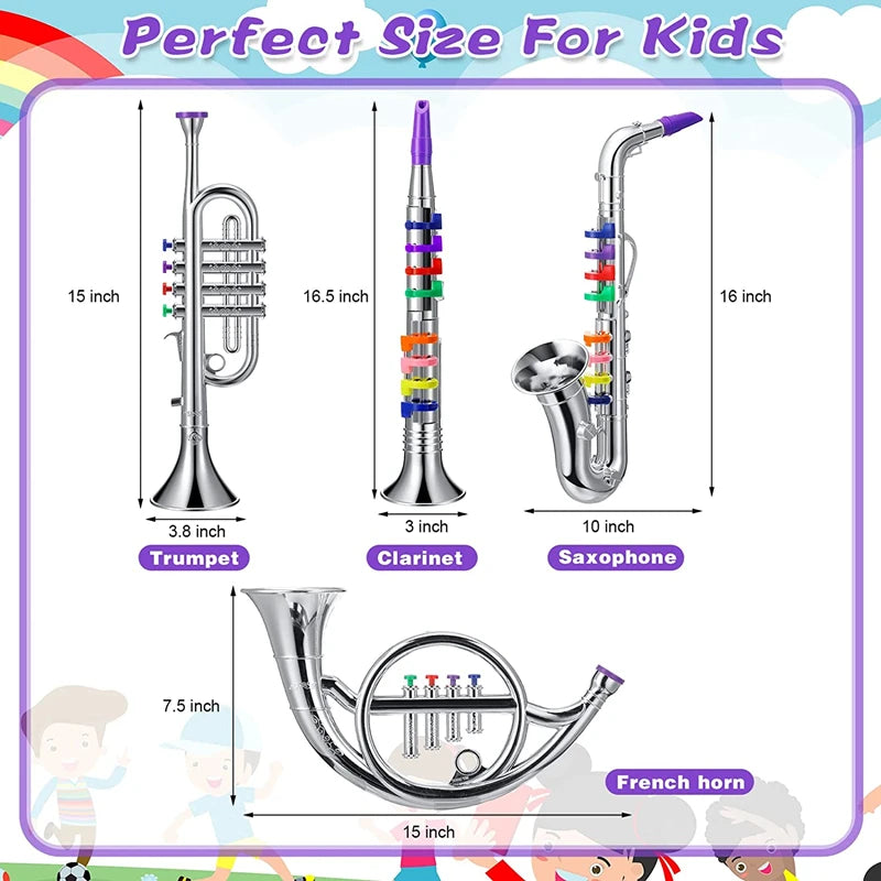 Children's Educational Toy Trumpet, Clarinet &amp; Saxophone Simulation Instruments for Early Learning