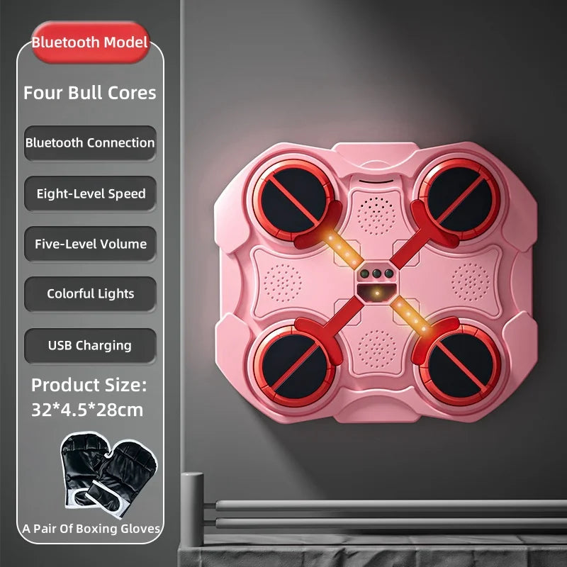 Smart Boxing Machine with Music Bluetooth pink