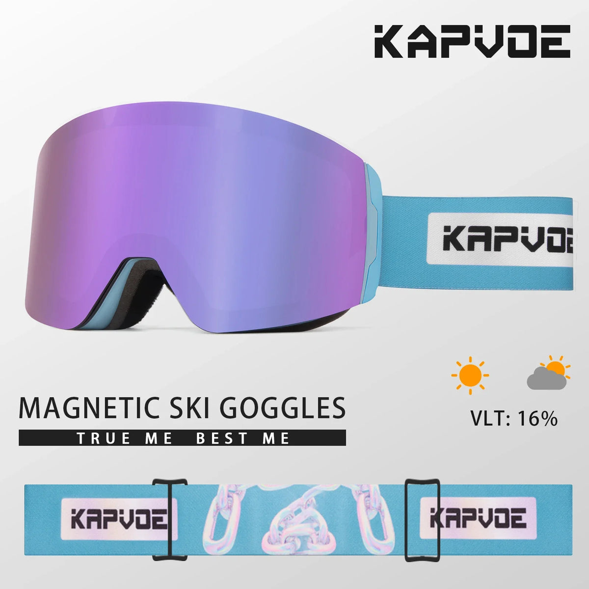 Kapvoe Photochromic Ski Goggles &ndash; Magnetic Anti-Fog Lenses Color-04
