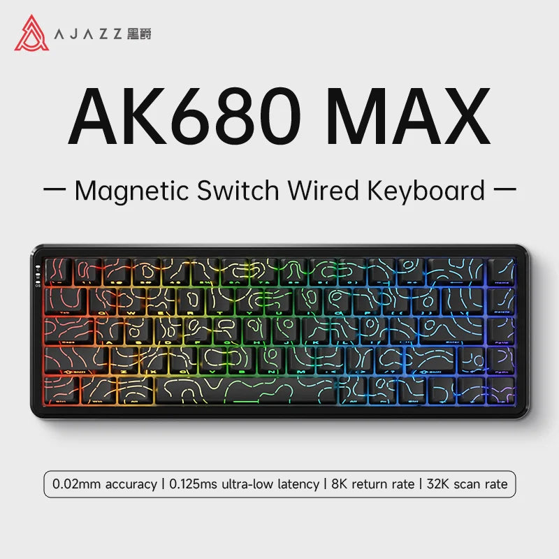 AJAZZ AK680 MAX Magnetic Switch Keyboard &ndash; Rapid Trigger Black contour lines