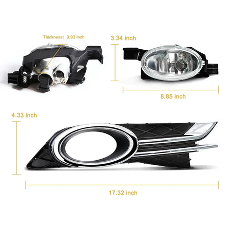 For Honda Odyssey 2014 2015 Fog Lamp Halogen Bumper Driving Daylight DRL Lights Chrome Trim Wires Switch HD697 by InterCyprus Trading Ltd