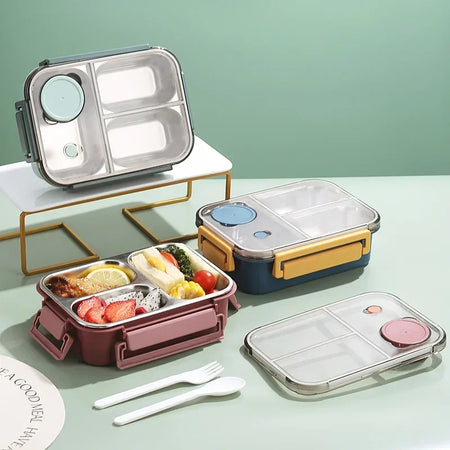 304 Stainless Steel Lunch Box With Tableware &ndash; Leakproof