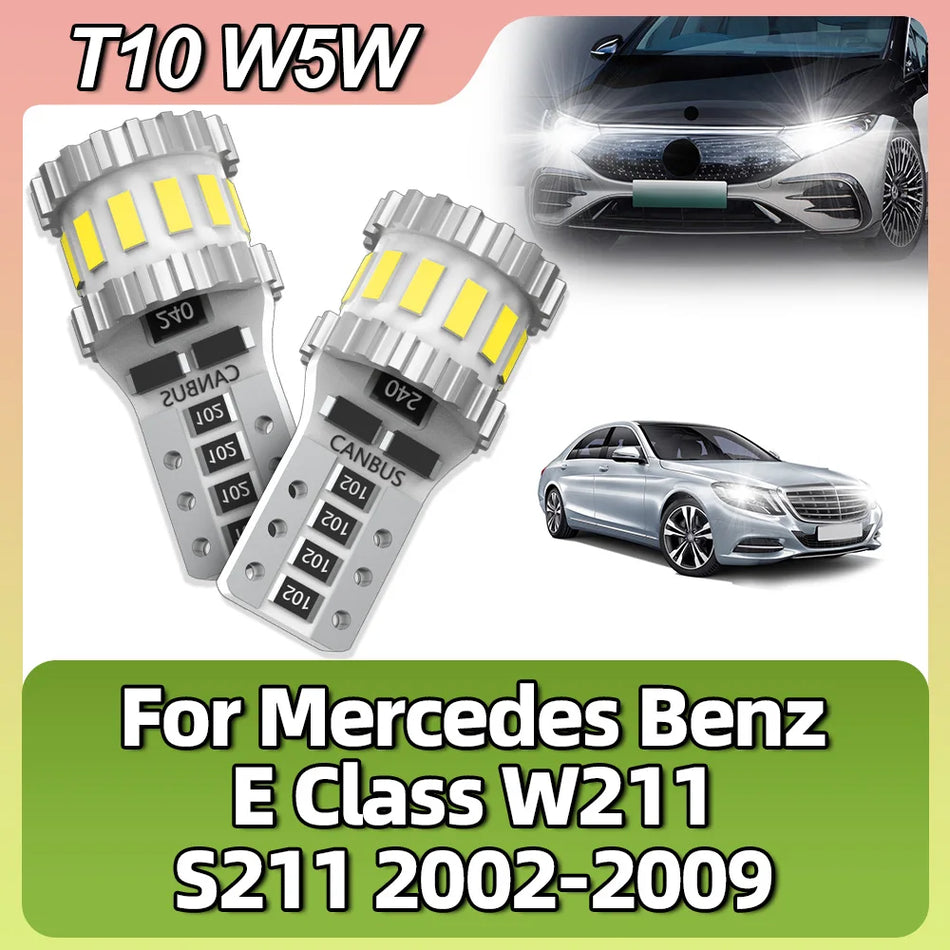 Mercedes-Benz Classe E W210/S210 LED T10 W5W CANBUS Luzes de Marcador, Pack de 2 Lâmpadas Claras