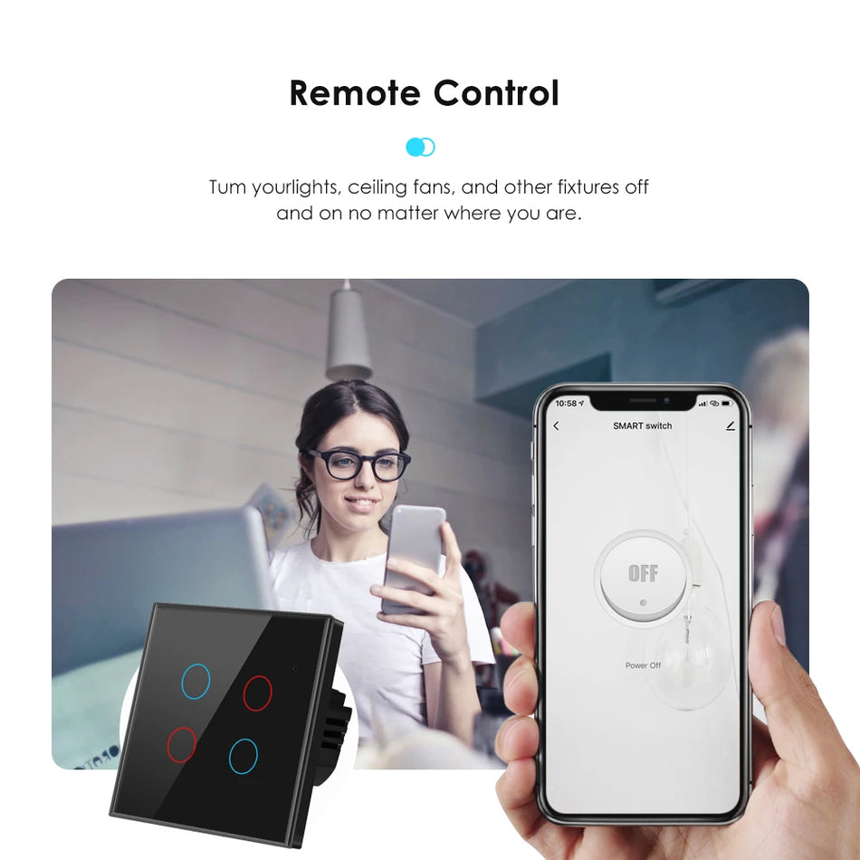 1 2 3 4 6 gang Tuya ZigBee Smart Light Touch Wall Switch With/No Neutral Wire Smart Life Support Alexa Google Home Yandex Alice