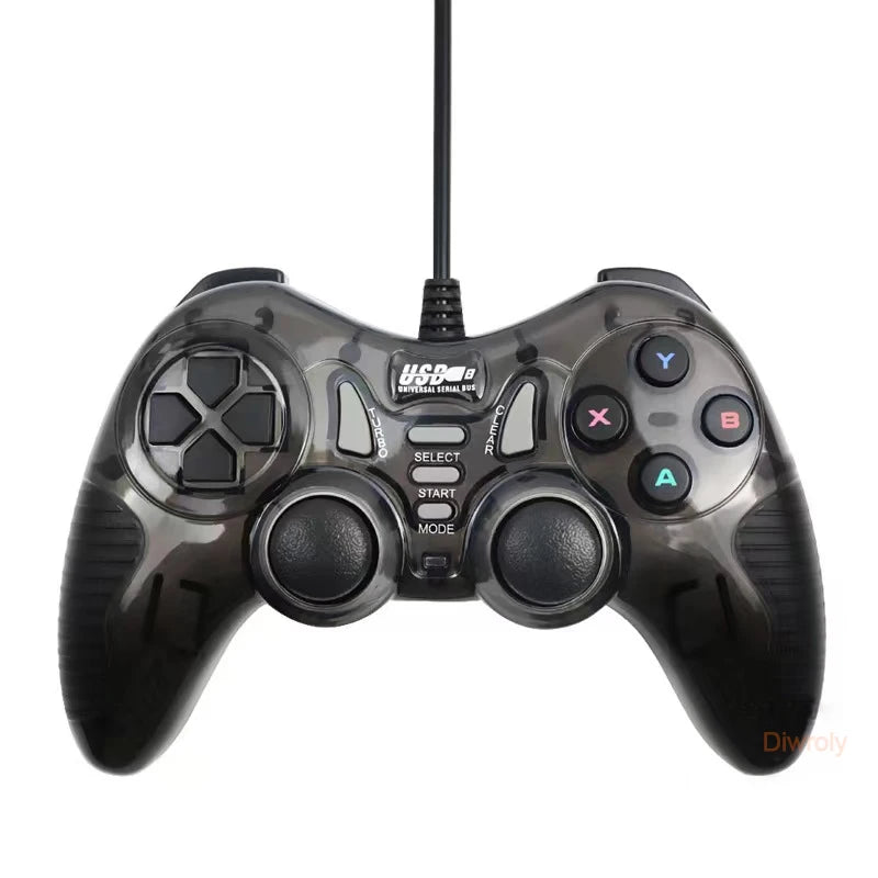 DIWROLY Sony PS3 Controller &ndash; Dual-Vibration Turbo USB Wired Gamepad Black