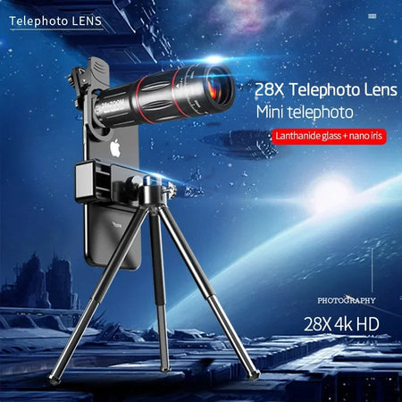 TOKOHANSUN 28X Mobile Phone Monocular Telescope Lens &ndash; Zoom