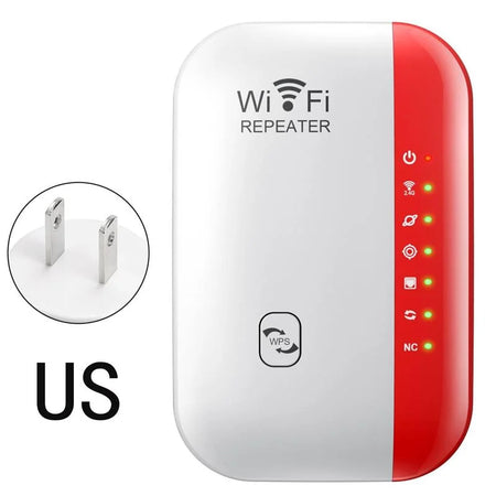 300Mbps Wireless Wi-Fi Range Extender for Seamless Connectivity US-Red