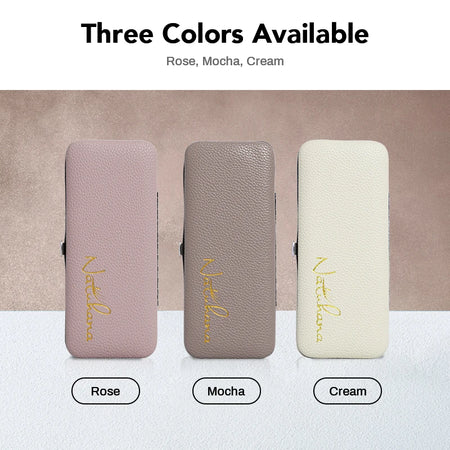 NATUHANA Eyelash Tweezers Set with Elegant Storage Case