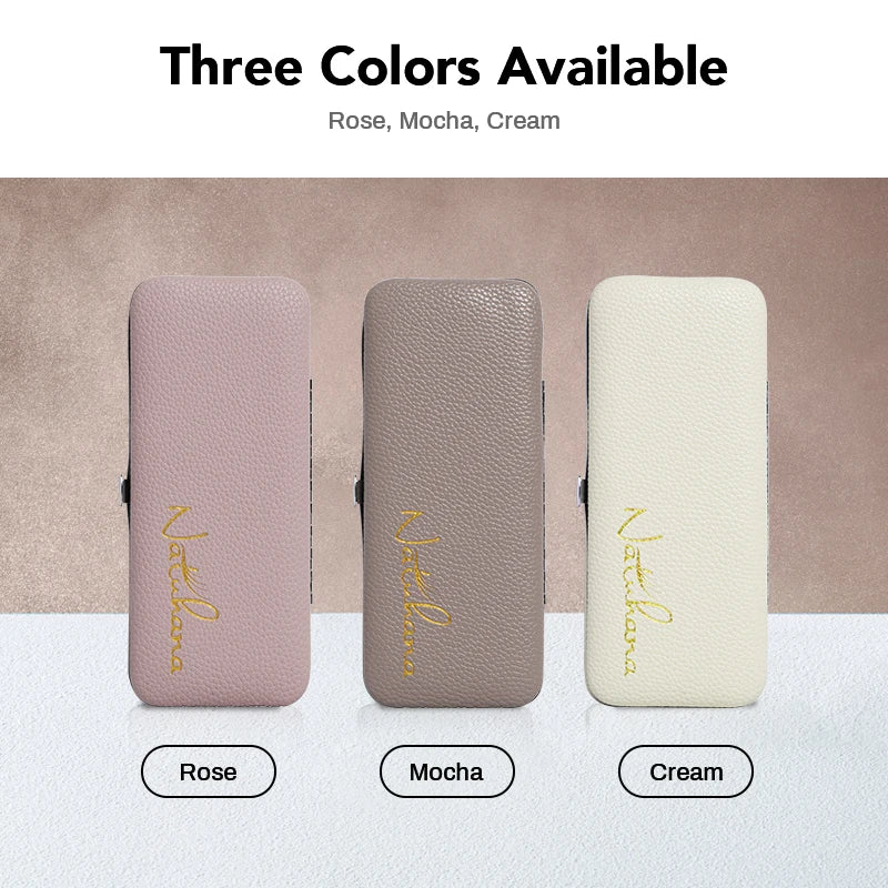 NATUHANA Eyelash Tweezers Set with Elegant Storage Case