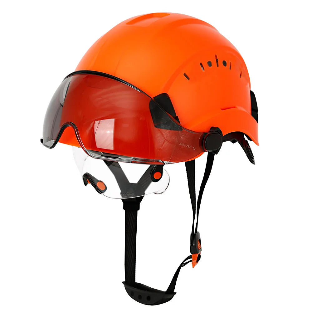 SF06 Safety Helmet &ndash; Built-In Goggles And Visor CE Certified orange