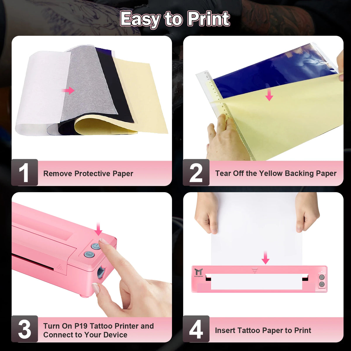 Bluetooth Tattoo Printer A4 &ndash; 5 Free Transfer Papers