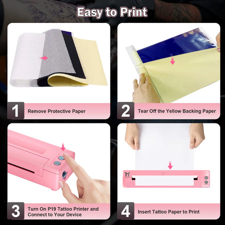 Bluetooth Tattoo Printer A4 &ndash; 5 Free Transfer Papers