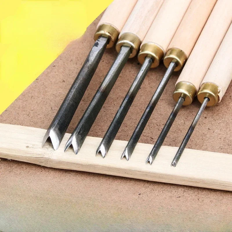 V Type Triangle Wood Carving Chisel &ndash; 240mm Hand Tool for Precision Woodworking V type / 4mm