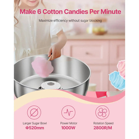 Electric Cotton Candy Machine Cart Stainless Bowl