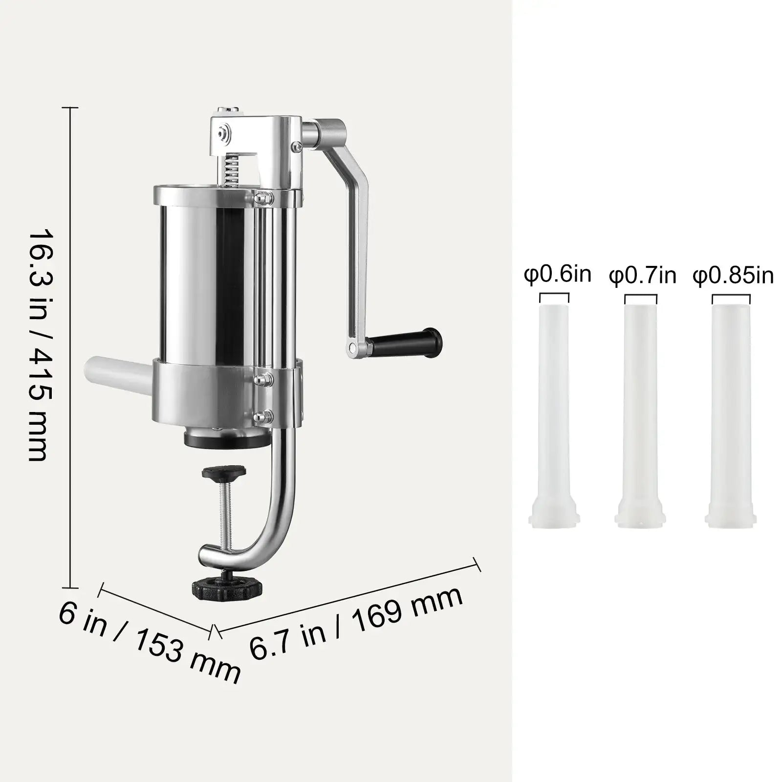 1.5 To 3L Vertical Sausage Stuffer With 3 Tubes 1.5L / france