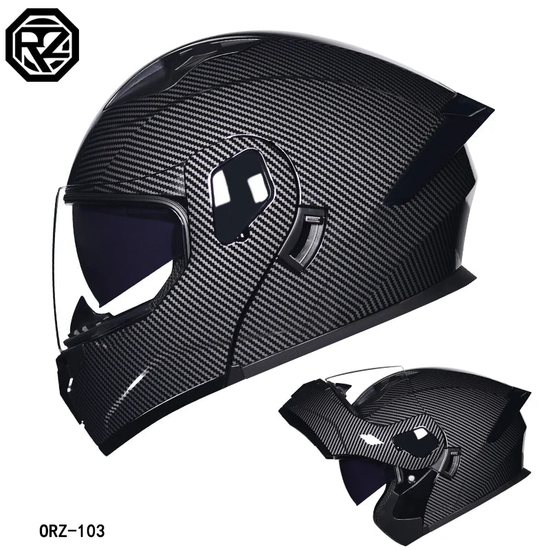 ORZ Modular Flip Helmet &ndash; Dual Lens Visor, DOT Certified 5 / M