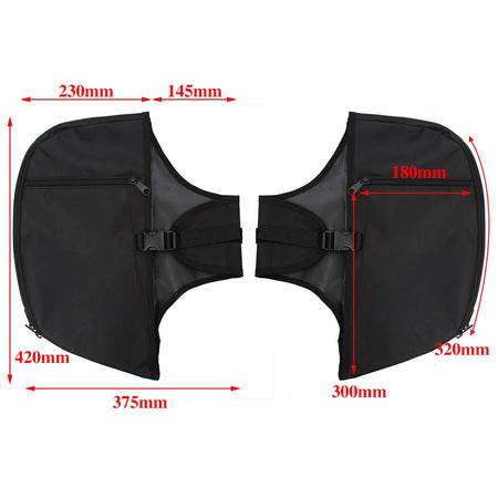 Motorcycle Black Soft Lowers Chaps &ndash; Engine Guard Cover and Leg Warmer for Harley Electra Glide
