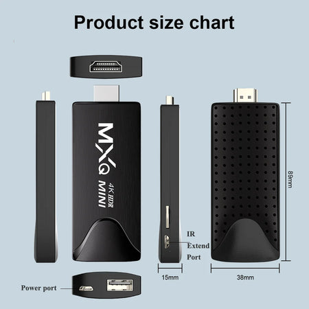 MXQMINI Android 10 mini TV Stick &ndash; 4K 30Hz Output 2.4G WiFi
