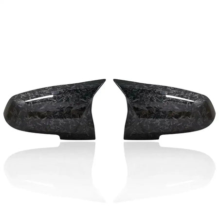 2 Pieces Rearview Mirror Cover Cap Carbon Black for BMW Series 1 2 3 4 X M 220i 328i 420i F20 F21 F22 F23 F30 F32 F33 F36 X1 Forged Carbon Look