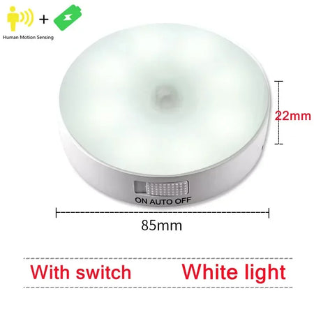 Smart LED Motion Sensor Light With switch-White / 5 PCS